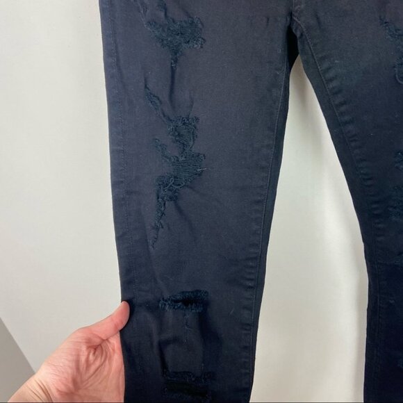 Agolde Revolve Sophie High Waist Skinny Jean Distressed Black Size 26 Moto Denim - Picture 6 of 15